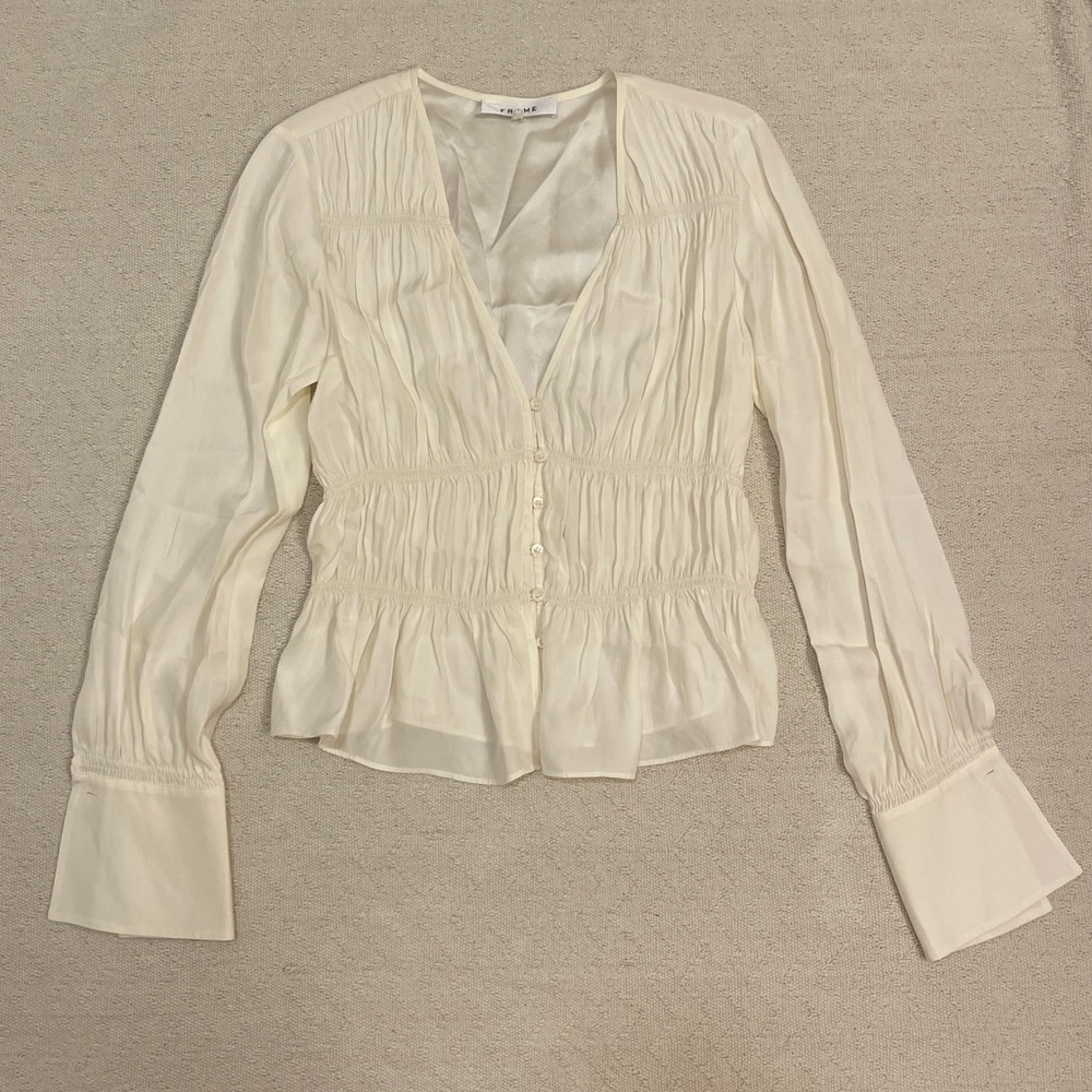 Frame Ruched Silk Blouse - Picture 4 of 7
